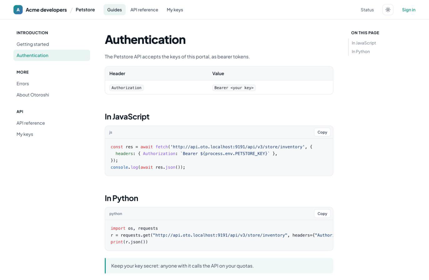 An API in a catalog
